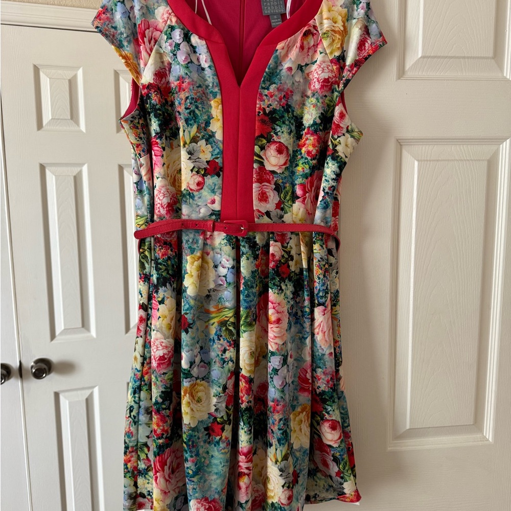 Rabbit Rabbit Rabbit Red and Green Fit and Flare Dress
